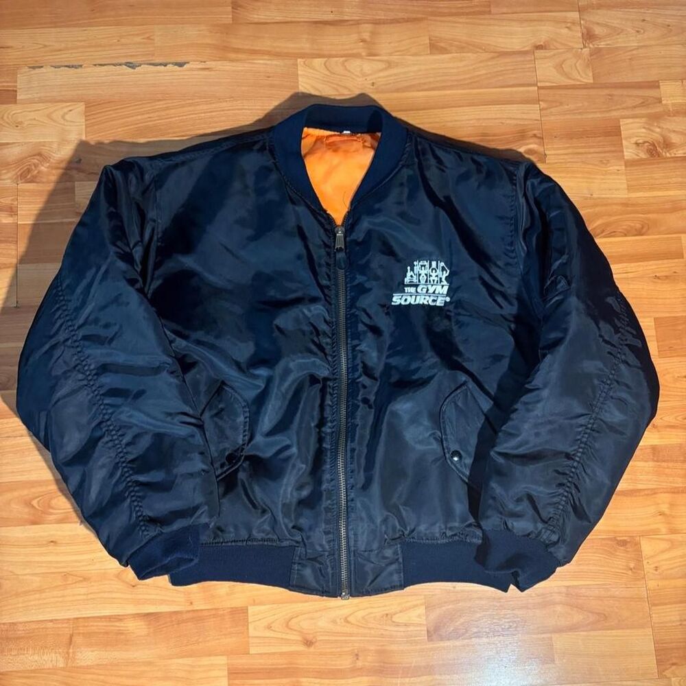 Vintage 90s Source The Game Black Bomber Jacket Size XL Y2K Skater